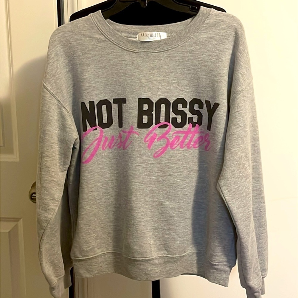 Wound Up Not Bossy Just Better Crew Neck Sweatshirt Size L (11-13)